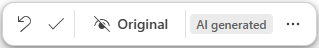 Screenshot of Copilot shortcuts in Copilot Pages with options to keep edits, discard edits, or toggle between original and new versions.