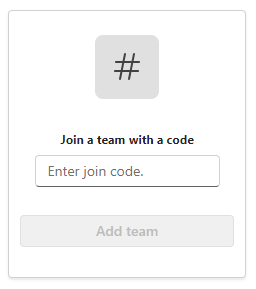 Join a team with a code form