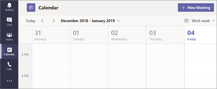 Select Calendar and then select New Meeting.