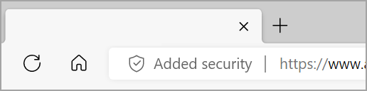 Added security displays to the left of the Microsoft Edge address bar when enhanced security is turned on for a website.