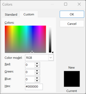 Screenshot that shows Excel Desktop Custom Color Picker.