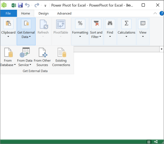 Power Pivot window.
