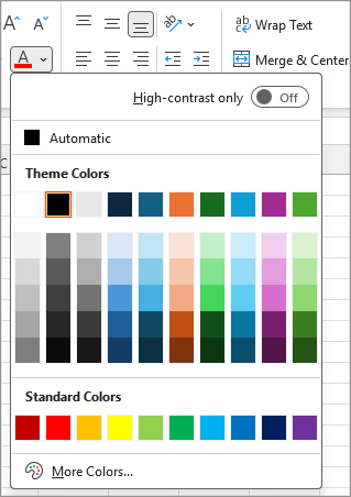 Font color picker