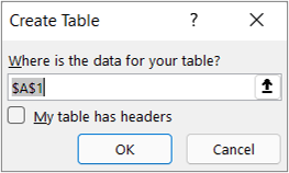 Screenshot shows how to select a specific range to use as a data source.