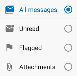 Select how you’d like to filter your messages