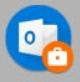 Screenshot shows how the Outlook work profile icon appears.