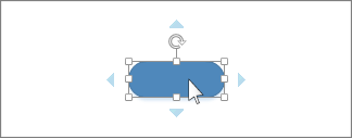Cursor resting over shape, blue arrows appearing