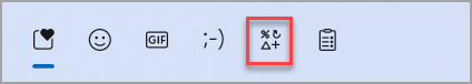 The Symbols icon on the emoji panel
