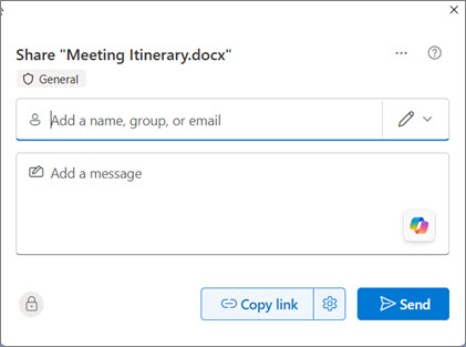 Share diallog box