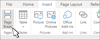 Page break button