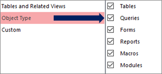 The Navigation Options dialog box