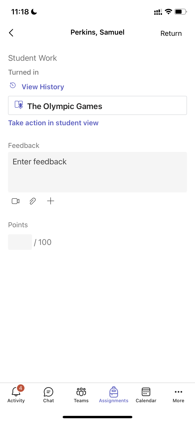 Screenshot of grade.