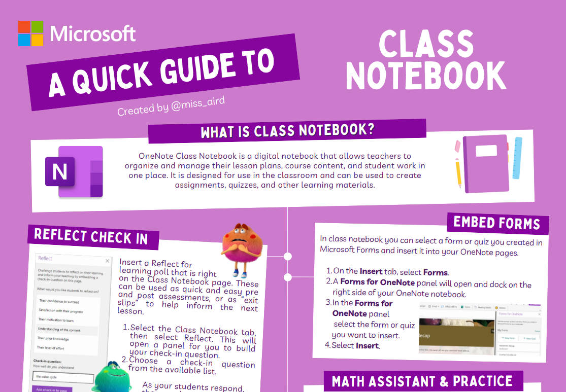 Screenshot of class notebook.