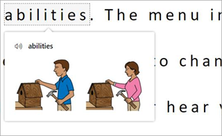 Screenshot of picture dictionary.