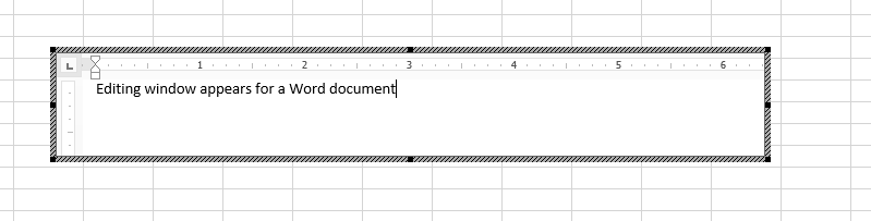 You can edit the embedded Word document directly in Excel.