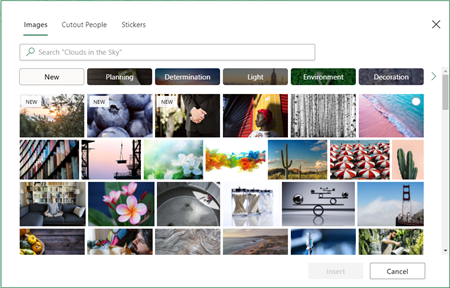 Insert from stock images