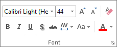 PowerPoint Font group on the Home tab