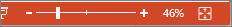 PowerPoint status bar zoom slider set to 46%