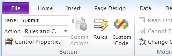 InfoPath button properties with Rules and Custom Code selected