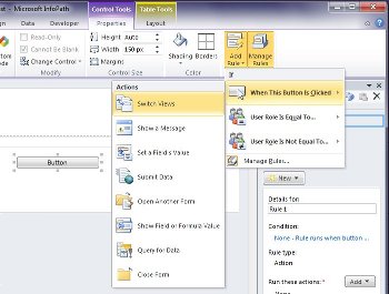 Condition dialog for a form load rule based on the LastName field