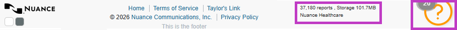 Screenshot of the mPower footer showing indexing status, customer information, resource links, and help icon.