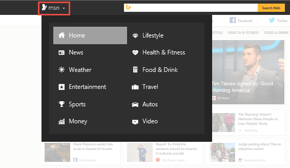 Screenshot that shows the 'Mega menu'.