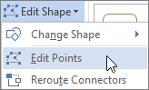 Edit Shape menu with Edit Points highlighted