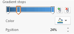 Gradient stops controls in the Format Shape pane