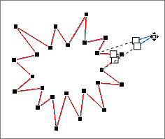 Freeform shape with editable vertices and control points