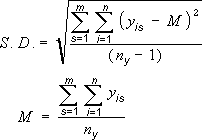 Standard deviation equation using the arithmetic mean