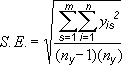 Standard error equation for chart data