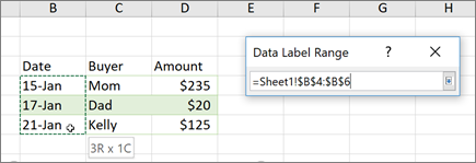 Data Label Range dialog box