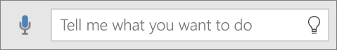 Tell Me search box in Office Mobile
