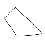 Shows an irregular quadrilateral ink drawing.