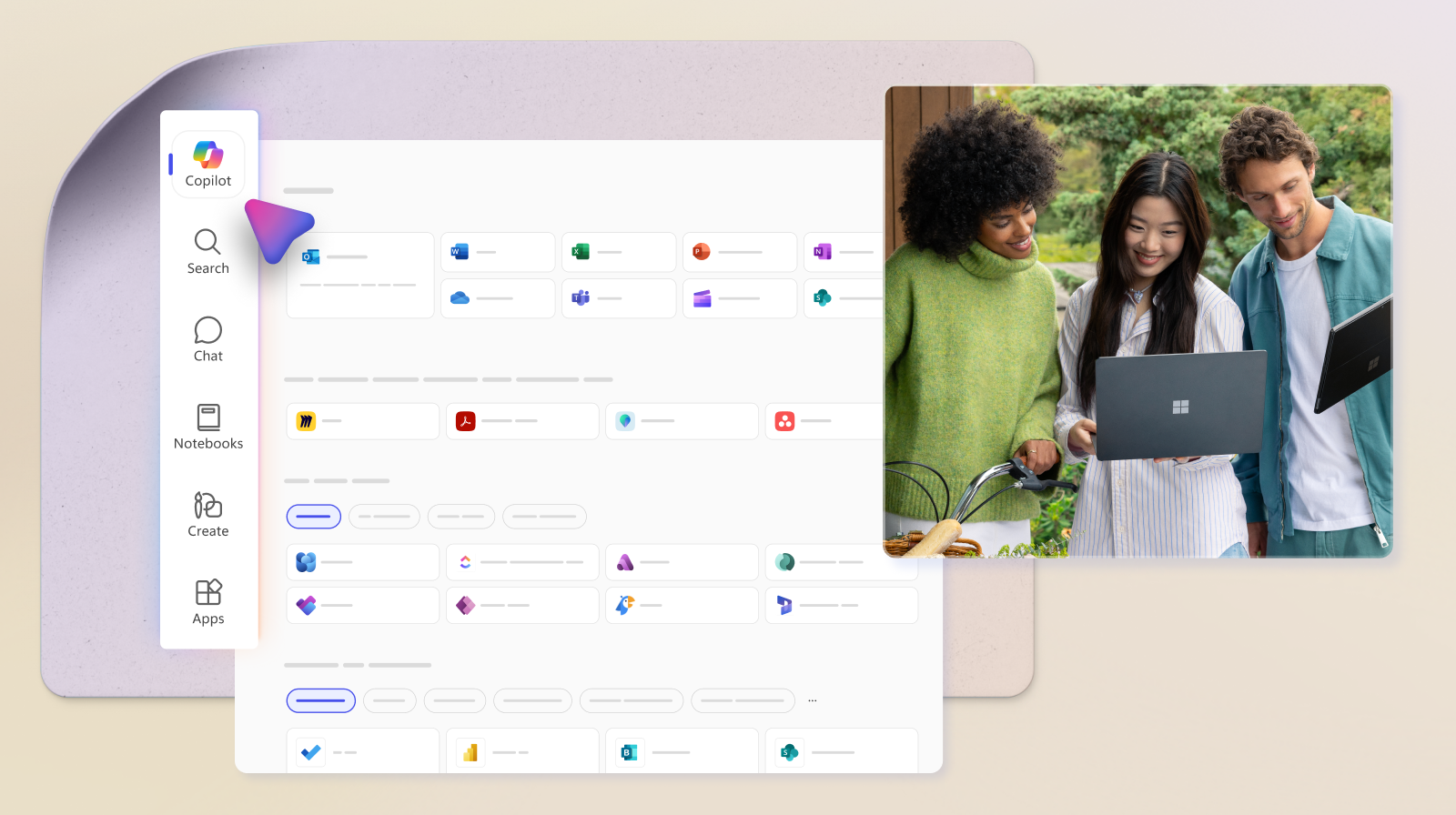 Image of Copilot screen in Microsoft 365