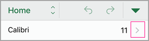 Font controls in Excel for iPhone