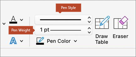 Border options screenshot annotated.