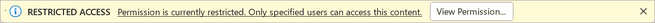 Screenshot of a business bar with a View Permissions button.