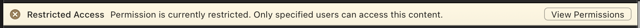 Business bar with an option to view file permissions