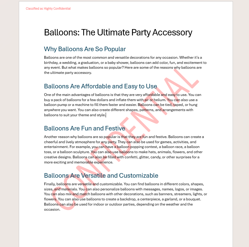 Watermarked Document