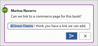 Using @mention in a comment