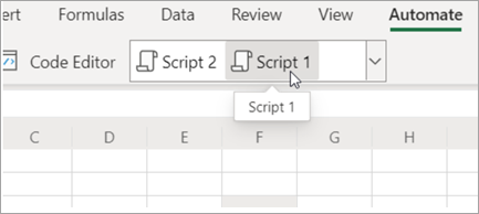 Shows Office scripts