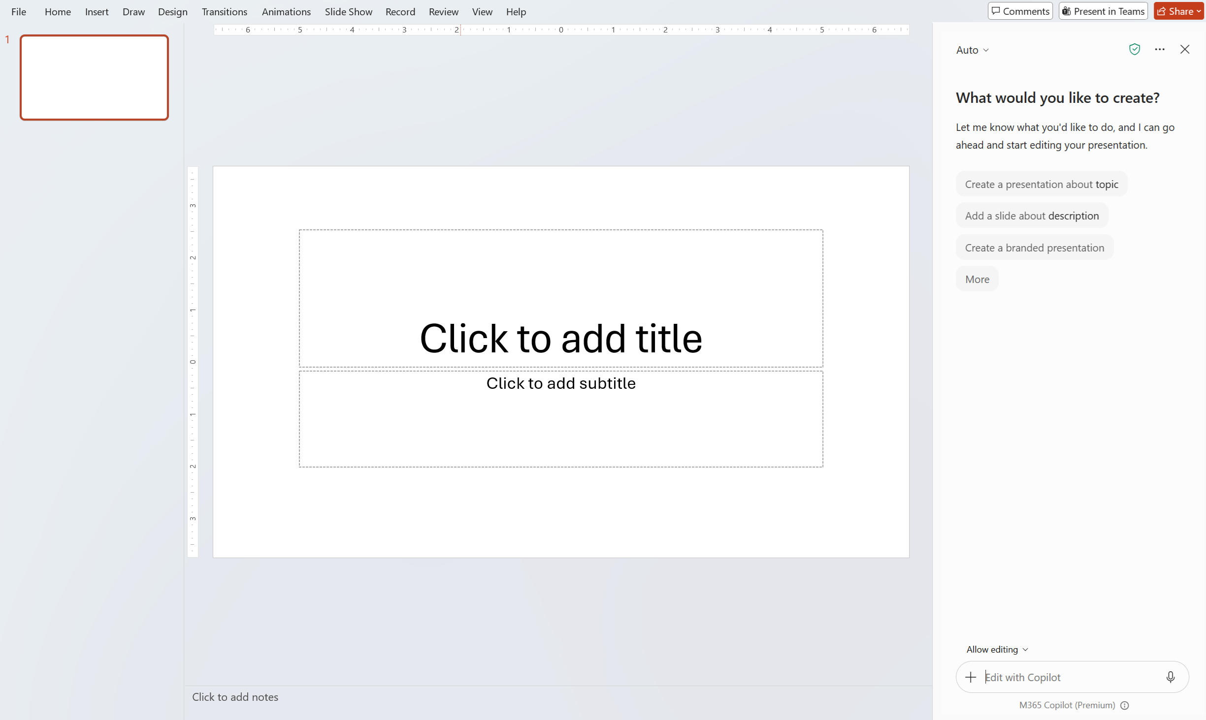 Allow editing UI in PowerPoint Copilot.
