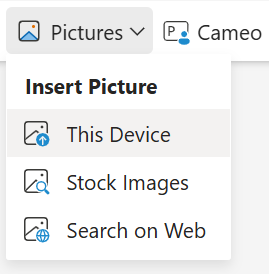 Insert Pictures from This Device in PowerPoint for the web