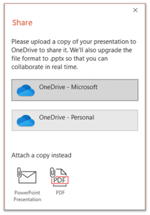 Screenshot showing the PowerPoint Collaboration Screen