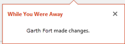 Screenshot showing the banner message
