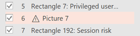 Warning symbol next to Picture 7 in the Reading Order pane