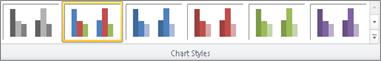 Screenshot of Chart Styles gallery in the Chart Design ribbon tab.