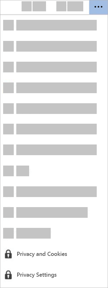 Screenshot showing the Privacy Settings option in view mode