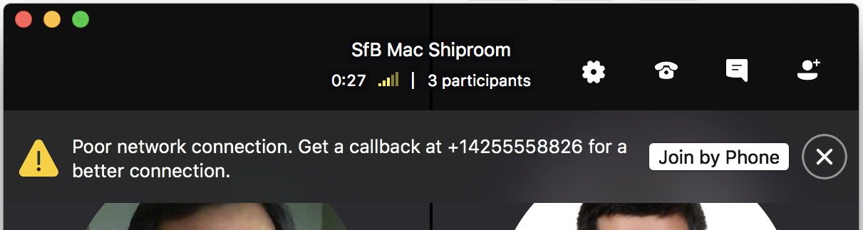 Notification to callback the user when on a poor network connection